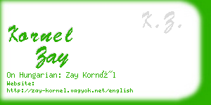 kornel zay business card